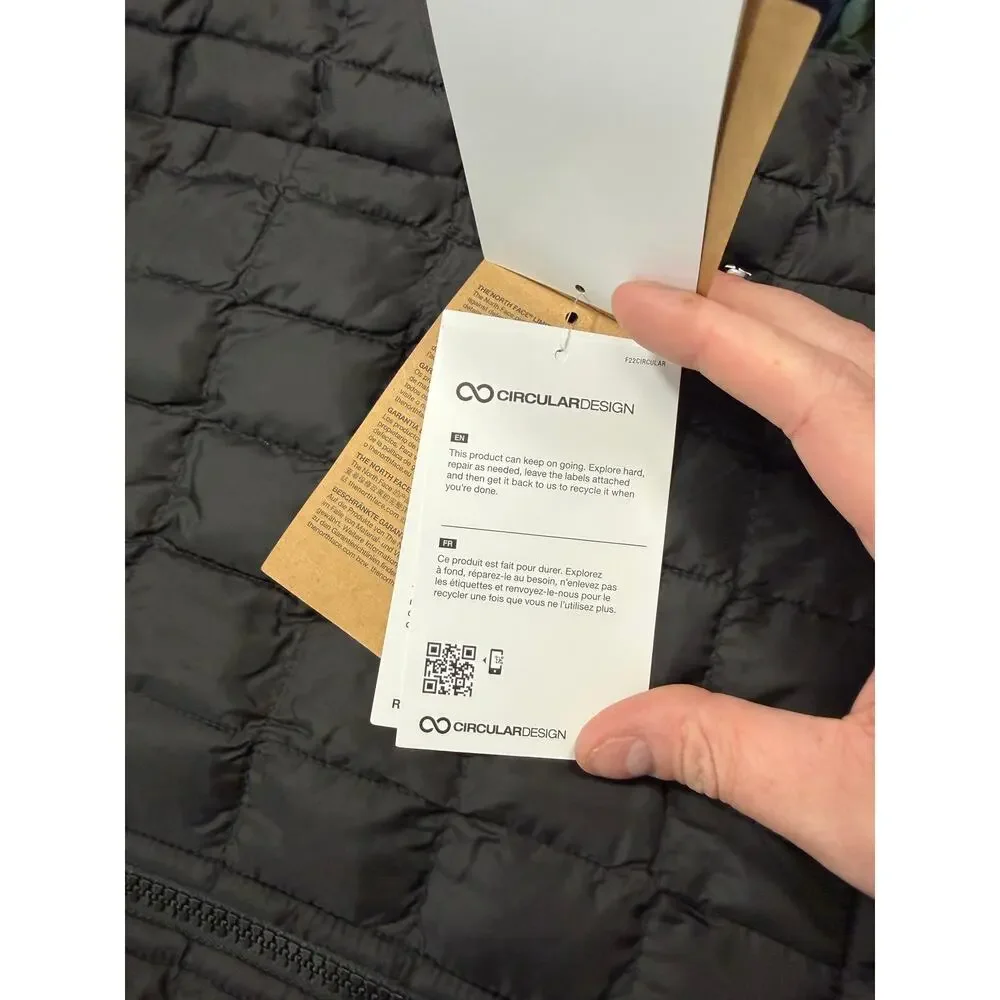 North Face Thermoball Puffer Jacket Black Mens Large NEW Quilted Outdoors